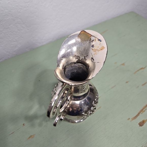 Small Silver Plated Floral Pitcher Delli Inc Japan Vintage - Picture 4 of 5